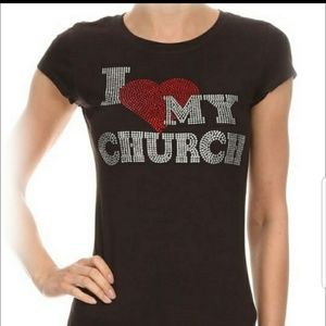Bling T shirt "I love my church"